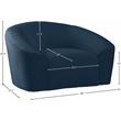 Bowery Hill Contemporary Curved Back Upholstered Navy Velvet Chair