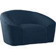 Bowery Hill Contemporary Curved Back Upholstered Navy Velvet Chair