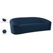 Bowery Hill Contemporary Curved Back Upholstered Navy Velvet Sofa