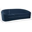 Bowery Hill Contemporary Curved Back Upholstered Navy Velvet Sofa