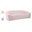 Bowery Hill Contemporary Curved Back Upholstered Pink Velvet Sofa