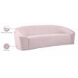 Bowery Hill Contemporary Curved Back Upholstered Pink Velvet Sofa