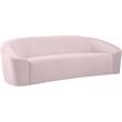 Bowery Hill Contemporary Curved Back Upholstered Pink Velvet Sofa