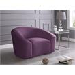 Bowery Hill Contemporary Curved Back Upholstered Purple Velvet Chair