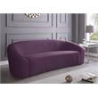 Bowery Hill Contemporary Curved Back Upholstered Purple Velvet Sofa