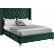 Bowery Hill Contemporary Deep Detailed Tufted Green Velvet Full Bed