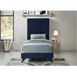 Bowery Hill Contemporary Deep Button Tufted Soft Navy Velvet Twin Bed