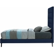Bowery Hill Contemporary Deep Button Tufted Soft Navy Velvet Twin Bed