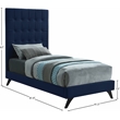Bowery Hill Contemporary Deep Button Tufted Soft Navy Velvet Twin Bed
