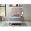 Bowery Hill Contemporary Deep Button Tufted Soft Pink Velvet Twin Bed