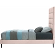 Bowery Hill Contemporary Deep Button Tufted Soft Pink Velvet Twin Bed