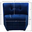 Bowery Hill Contemporary Deep Channel Tufted Soft Navy Velvet Modular Chair