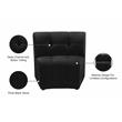 Bowery Hill Contemporary Deep Channel Tufted Soft Black Velvet Modular Chair