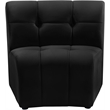 Bowery Hill Contemporary Deep Channel Tufted Soft Black Velvet Modular Chair