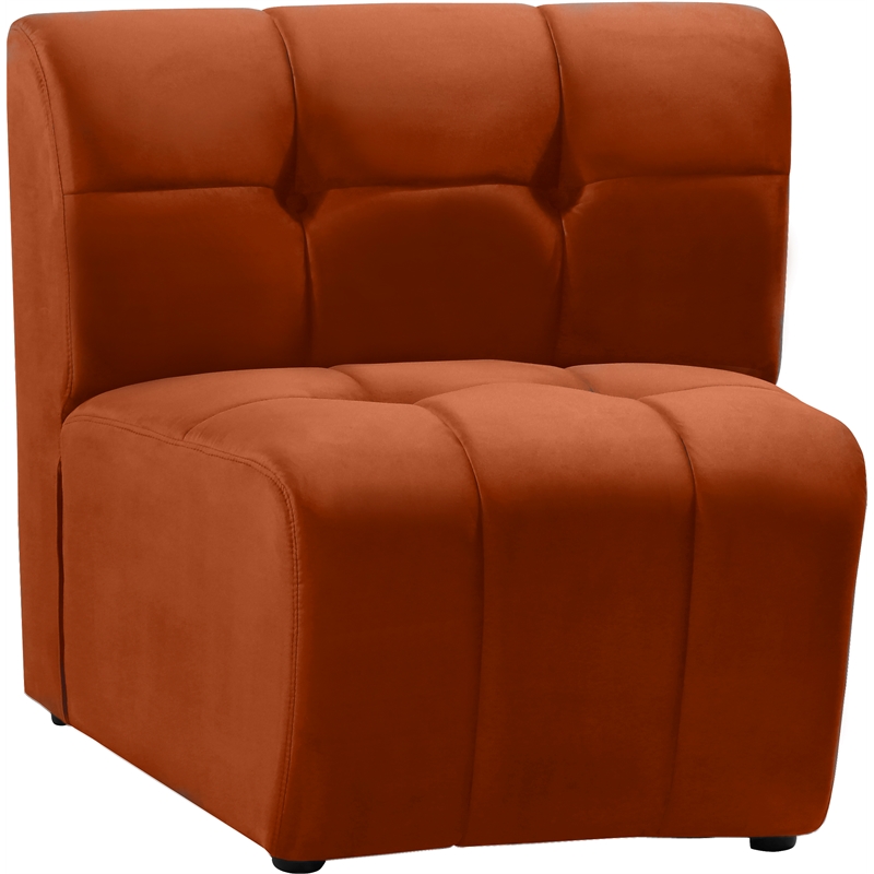 Bowery Hill Contemporary Cognac Velvet Upholstered Modular Chair
