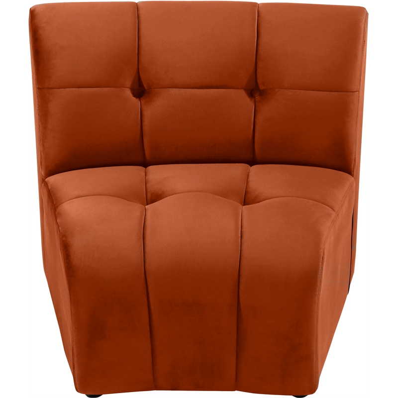 Bowery Hill Contemporary Cognac Velvet Upholstered Modular Chair