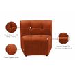 Bowery Hill Contemporary Cognac Velvet Upholstered Modular Chair