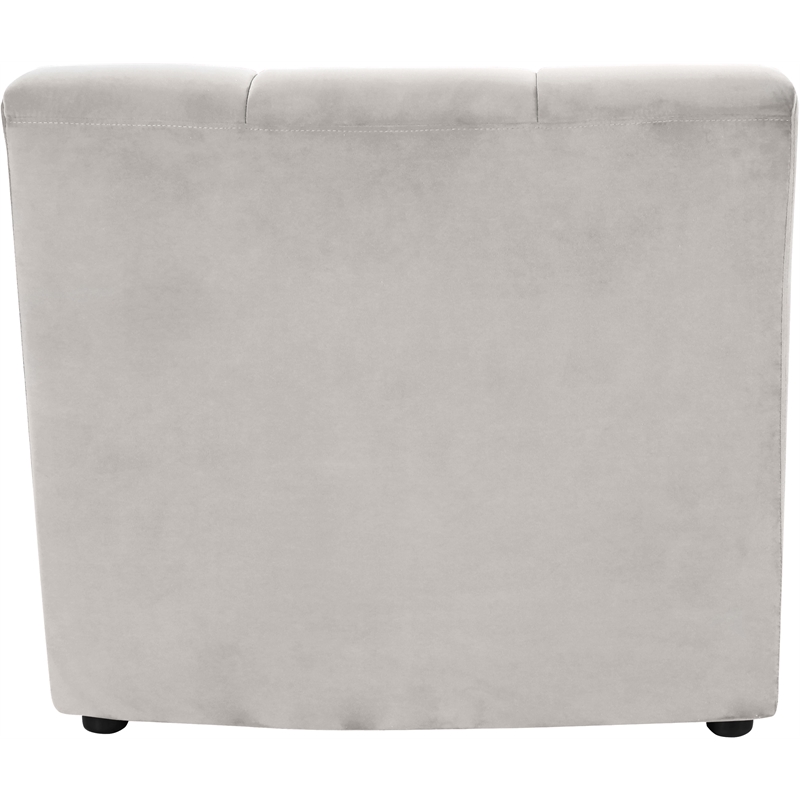 Bowery Hill Contemporary Deep Channel Tufted Soft Cream Velvet Modular Chair
