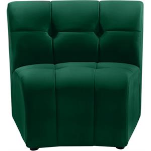 Bowery Hill Contemporary Deep Channel Tufted Soft Green Velvet Modular Chair
