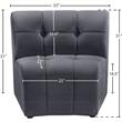 Bowery Hill Contemporary Deep Channel Tufted Soft Gray Velvet Modular Chair