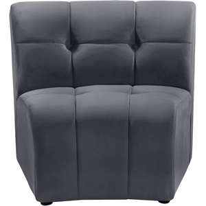 Bowery Hill Contemporary Deep Channel Tufted Soft Gray Velvet Modular Chair