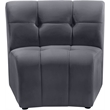 Bowery Hill Contemporary Deep Channel Tufted Soft Gray Velvet Modular Chair