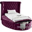 Bowery Hill Contemporary Deep Button Tufted Purple Velvet Twin Bed