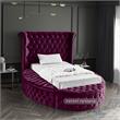 Bowery Hill Contemporary Deep Button Tufted Purple Velvet Twin Bed