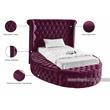Bowery Hill Contemporary Deep Button Tufted Purple Velvet Twin Bed
