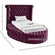 Bowery Hill Contemporary Deep Button Tufted Purple Velvet Twin Bed