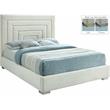 Bowery Hill Contemporary Cream Velvet Full Bed with Gold/Chrome Legs Included