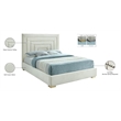 Bowery Hill Contemporary Cream Velvet Full Bed with Gold/Chrome Legs Included