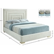Bowery Hill Contemporary Cream Velvet Full Bed with Gold/Chrome Legs Included