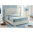 Bowery Hill Contemporary Cream Velvet Full Bed with Gold/Chrome Legs Included