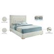 Bowery Hill Contemporary Cream Velvet Full Bed with Gold/Chrome Legs Included
