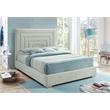 Bowery Hill Contemporary Cream Velvet Full Bed with Gold/Chrome Legs Included