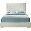 Bowery Hill Contemporary Cream Velvet Full Bed with Gold/Chrome Legs Included