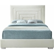 Bowery Hill Contemporary Cream Velvet Full Bed with Gold/Chrome Legs Included