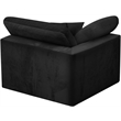 Bowery Hill Contemporary Soft Black Velvet Modular Corner Chair
