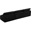 Bowery Hill Contemporary Black Velvet Modular 3 Piece Armless Sofa