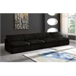 Bowery Hill Contemporary Black Velvet Modular 4 Piece Armless Sofa