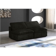 Bowery Hill Contemporary Black Velvet Modular Armless Loveseat