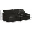 Bowery Hill Contemporary Black Velvet Modular Armless Loveseat