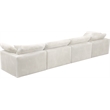 Bowery Hill Contemporary Soft Cream Velvet Modular 4 Piece Sofa