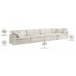 Bowery Hill Contemporary Soft Cream Velvet Modular 4 Piece Sofa