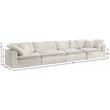 Bowery Hill Contemporary Soft Cream Velvet Modular 4 Piece Sofa
