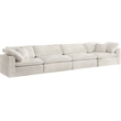Bowery Hill Contemporary Soft Cream Velvet Modular 4 Piece Sofa