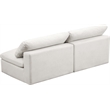 Bowery Hill Contemporary Cream Velvet Modular Armless Loveseat