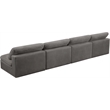 Bowery Hill Contemporary Gray Velvet Modular 4 Piece Armless Sofa