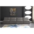 Bowery Hill Contemporary Gray Velvet Modular 4 Piece Armless Sofa